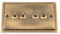 Toggle Dolly Light Switch 4 Gang - Victorian - Antique Brass - 10 Amp 4 Gang 2 Way
