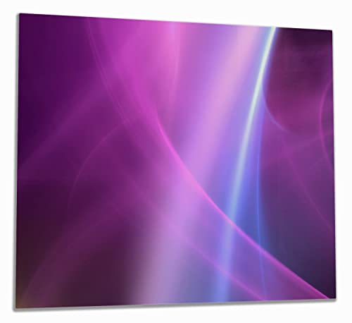 Wallario Herdabdeckplatte/Spritzschutz aus Glas, 1-teilig, 60x52cm, für Ceran- und Induktionsherde, Abstraktes Muster in violett lila pink schwarz
