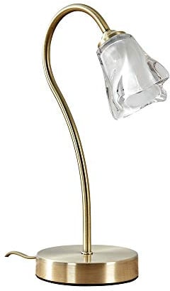 MiniSun | Modern Antique Brass and Glass Swan Neck Touch Table Lamp | Outdoor Lighting, Home & Garden, Table Lamps, Green Lighting, Home Décor & Improvement Essential