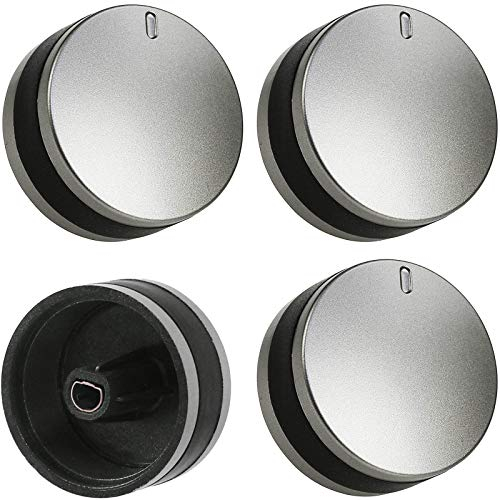 Spares2go Silver/Black Switch Knob compatible with Lamona LAM3200 LAM3204 LAM3401 Hob Oven Cooker (Pack of 4)
