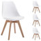 IDIMEX Esszimmerstuhl Abby, Stuhl Esszimmer Küchenstuhl Esstischstuhl Polsterstuhl, aus Kunststoff, Retro Design, im 4er Set, in weiß
