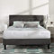 Zinus Dachelle Super King Bed frame - Bed 180x200 cm - 31 cm Height - Upholstered Platform Bed frame with wood slat support - Dark Grey