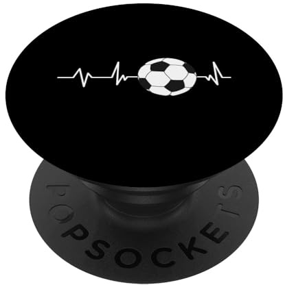 Fußball Herzschlag Geschenk Fußball PopSockets PopGrip: Ausziehbarer Sockel und Griff für Handys/Tablets mit Tauschbarem Top PopSockets Klebender PopGrip