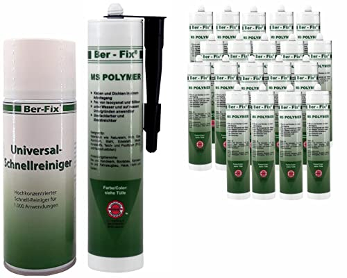 Ber-Fix MS Polymer Schwarz 20x 440g + 400ml Schnellreiniger – Profi-Vorteilspack für Teich, Karosserie & Boot – Klebt & dichtet selbst unter Wasser