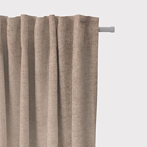 SCHÖNER LEBEN. Vorhang Thermovorhang Soft Teddy Deluxe beige 245cm, Gardinen Aufhängung:Smok-Schlaufenband