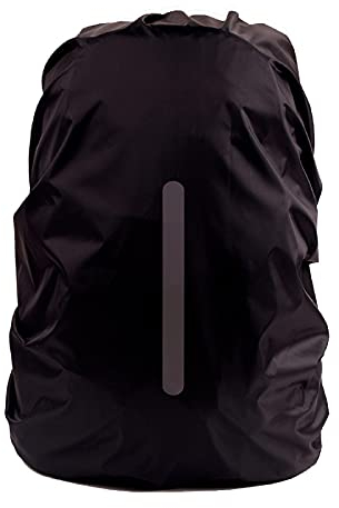 KAREN66 Regenschutz für Rucksäcke Schulranzen 8L-70L - wasserdichte Rucksack Regenhülle Regencape Reflektor Rucksack Cover Outdoor Rucksacküberzug (Schwarz, XS)
