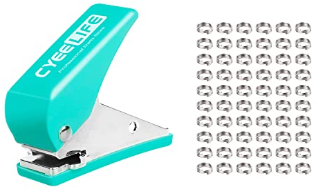 CyeeLife Dart Flight locher+100stück Shaft O Ringe aus Metall,Dart Flights zubehör,Weiß/Schwarz/Blau/Rot