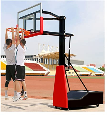 Basketball Stand Heavy Lifting Basketball Hoop, Steel Basket System With Roller, Height Adjustable 1.4-3.05m/4.6-10ft (Size : 140x90cm/55x35in)