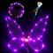 Feenflügel Damen,Feenflügel Leuchtende,LED Feenflügel Leuchtende,Schmetterlingsflügel mit LED Fee Stirnband und LED Fee Zauberstab,für Karneval,Fasching,Mottoparty,Geburtstagsparty