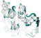 HDCRYSTALGIFTS 4 Stück handgeblasene Glas-Katzen-Figurinen, Sammlerstücke in smaragdgrünem Kristall, Katzenstatue, Kätzchen-Skulptur für Geschenke zur Heimdekoration