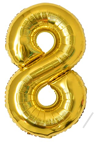 Geburtstag zahlen luftballon 8 jahre | Gold Folienballon 3 XXL -Riesen Folienballon in 40 - 101cm Geburtstagsdeko - Ballon Zahl Deko zum Geburtstag .Fliegt mit Helium