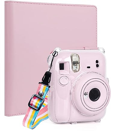 Mini-Fotoalbum mit 256 Taschen, kompatibel mit Fujifilm Instax Mini Instant Film + Instant Camera Case, kompatibel mit Instax Mini 11 (Rosa)