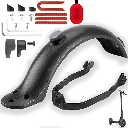 Garde-Boue Trottinette Electrique Support Arrière Remplacement Scooter Electrique Accessoires avec Amortisseurs de Vibration en Silicone, Outils et Visserie, Feux Arrière pour Xiaomi M365 / M365 Pro