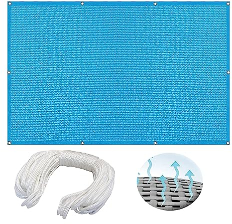 Sonnensegel Rechteckig 8 x 9 m 95% UV Schutz Windschutz Reißfest Segeltuch Pergola mit Ösen und Seil für Außenbereich,Garten, Camping, Blau
