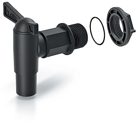 Robinet raccord 3/4~Ø26mm | 4x15x16 cm | Accessoire pour réservoirs citernes d'eau de pluie Waterform en plastique