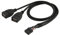 CY Cable Motherboard 9Pin 10Pin Female Housing to Dual USB 2.0 Female Type-A Cable 50cm