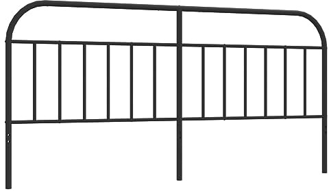 vidaXL Kopfteil, Bettkopfteil aus Stahl Metallkonstruktion, Betthaupt für Bett Metallbett Bettgestell, Schlafzimmer Bettzubehör, Metall Schwarz 200cm