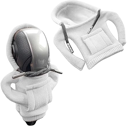 YEJAHY Schaltknauf Hoodie,Schaltknauf Abdeckung,Gangschaltung Hoodie-Abdeckung,Lustige Hoodies Schalthebel Dekoration,für Auto Dekoratives (Weiss)