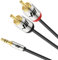 AUDIOWAVE RCA Audio Cable, RCA Male to AUX Audio Cable 3.5 mm 1/8 to RCA 2-Male Headphone Jack Adapter Splitter RCA Auxiliary Y Cord for Phone Speaker MP3 Tablet, 2 Meter