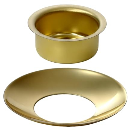 Kerzenhalter Messing 10-22mm - Tüllen und Tropfenfänger messing - einzeln oder als Set für 10mm, 12mm, 14mm, 17mm, 20mm und 22mm Kerzen, Größe:14mm Set - Tülle + Fänger, Anzahl:10 Stück