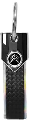 Citroen Porte-clés argent holographique officiel, carbone, logo noir, argent, Taglia unica