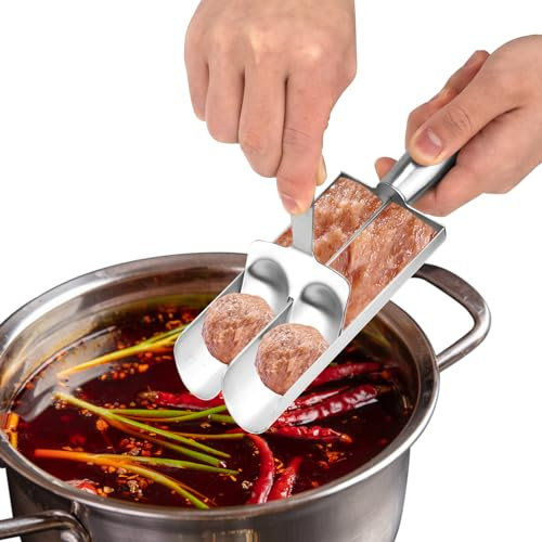 Fleischbällchen-Hersteller, Kreativ für die Küche Fleischbällchen-Löffel mit Schneidspaten Edelstahl Einfaches Selbermachen Fleischbällchen-Maker-Form Set für Zuhause Kochwerkzeug (Doppelrohre)