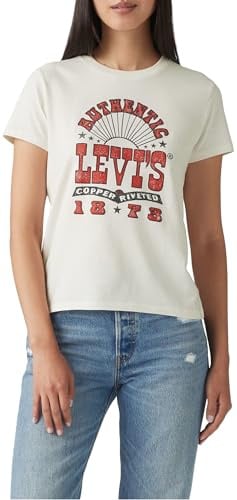 Levi's Damen The Perfect Tee T-Shirt, Copper Riveted Rock Poster Sugar Swizzle, XS