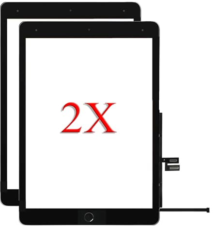 for iPad 7 7th / 8 8th Gen A2197 A2198 A2200 A2270 A2428 A2429 A2430 Screen Replacement 2 Pack 10.2 Inch Digitizer, for iPad 7 7th / 8 8th Gen Touch Screen Digitizer Replacement(Black)