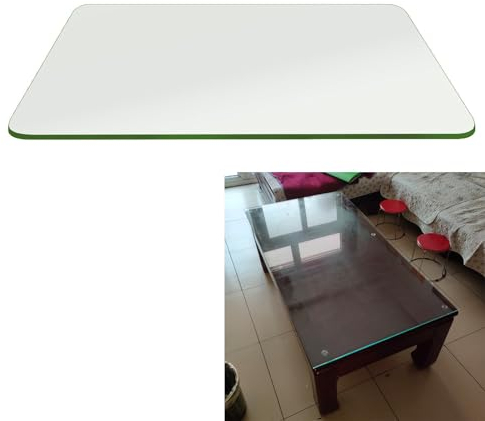 Glasplatte Rechteckig/Eckig Transparent - Glasscheibe Aus Gehärtetem Glas 8mm Dick - Tischplatte Aus Sicherheitsglas Glas - Mit 6 Anti-Rutsch-Pads, Für Couchtisch, Esstisch(100x80cm)
