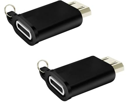 Jembe - Adaptateur Convertisseur Micro USB Femelle vers Compatible Lightning mâle - Charge Rapide et Transfert de Données Facile Entre Tous Vos Appareils | Lot de X2, Noir