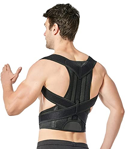 WDSOPK Vollstützender Haltungskorrektor, Rückenstütze für Männer und Frauen, lindert Schmerzen im oberen und unteren Rücken, unterstützt Nacken, Rücken und Schultern, verbessert die Haltung (X)