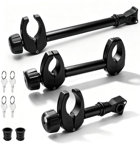 Porte-vélo de montage sur cadre, bras de support pour 1er vélo, porte-vélo avec attache pour vélo, fermeture sécurisée et antivol lors des déplacements. (25+32+45cm Longueur(3 pièce))