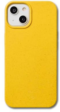 Wave Case Compatible with iPhone 15 MagSafe Phone Case - Eco-Friendly Wheat Straw Phone Case with Shock-Absorbing Corners | 2mm Raised Lip | Ultra-Thin Design, 360° Protection | Yellow