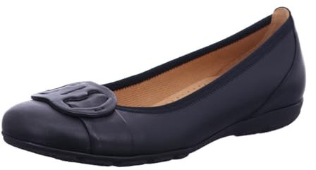 Gabor Damen Klassische Ballerinas, Frauen Flats,sportlich,Ballerinen,Halbschuhe,Sommerschuhe,Slipper,Ballerina-Schuhe,schwarz,44 EU / 9.5 UK