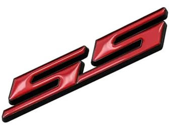 9 x 1,8 cm Metall-Buchstaben-Abzeichen-Aufkleber, geeignet for SS Aveo Cruze Malibu Sail Captiva Lacetti Orlando Epica Camaro Autoaufkleber(Sticker Red-Black)