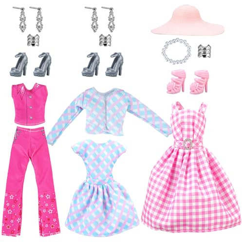 LGWJHCY 20 Pezzo di Abbigliamento e Accessori per Bambole, tra Cui bei Vestiti Top, Pantaloni, Molti Piccoli Accessori Adatti per Bambole, Ragazze Bambini