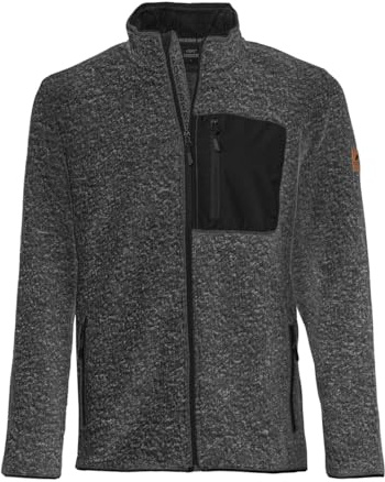 FORSBERG warme Strickjacke Herren mit Brusttasche - Weiches Strickfleece, Reißverschluss & Kragen, ideal für kalte Tage bei Freizeit und Arbeit