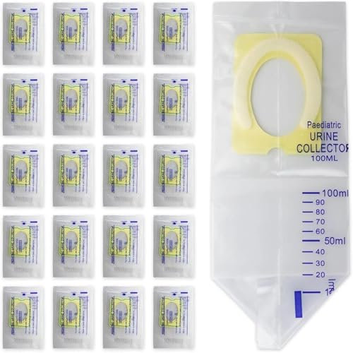 GGAUBAIFI 20 Stück pädiatrische Urinbeutel-Sammler, Einweg-Baby-Urinbeutel, einzeln, auslaufsicherer Baby-Urin mit Klebefläche, 100 ml