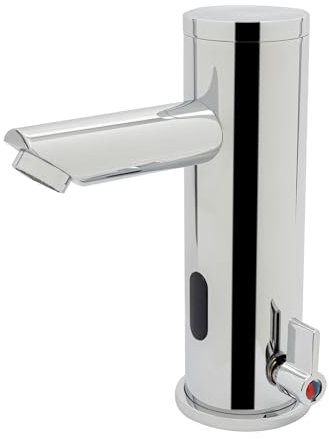 Qussse Infrarot Sensor Wasserhahn Bad, Automatischer Berührungsloser Badarmatur Waschbecken Armatur für Küchen Bad (Batterie nicht enthalten)