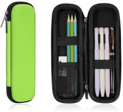 FINPAC Federmäppchen, Federtasche Hart Eva Stift Etui stoßfeste Stiftetasche Mäppchen Schlamperbox Bleistifttasche für Executive Füllfederhalter für Büro Schule (Grün, Klein)