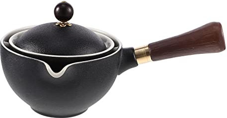 HOMOBABE Tetera de Cerámica Giratoria 360° Asa Lateral Tetera Uso Doméstico de Limpiar