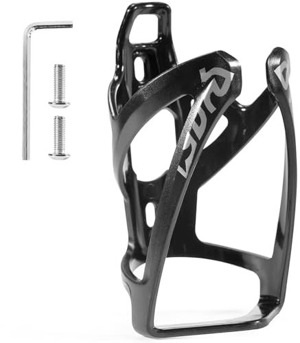 Elalove Flaschenhalter Fahrrad,Leichter Fahrradflaschenhalter aus PC mit Halterung für 0,5-1,1 l Flaschen,Inklusive Montagezubehör Schwarz, Nior