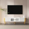 TV-Schrank,170 x 34 x 50cm,TV Sidaboard,TV-Bänke,TV-Lowboard mit Schubladen und speziell geformten Türverkleidungen, goldenen Griffen und Beinen, Bogenform (Weiß und Gold)