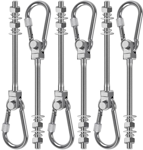 SELEWARE Schaukelhaken Schaukel Deckenhaken Holzbalken - 304 Edelstahl Deckenhalterung Schwerlast 7 x M2/5 Schaukel Befestigung, für Spielplatzschaukel Hängematte Stuhl Yoga Boxsack Hängesesse
