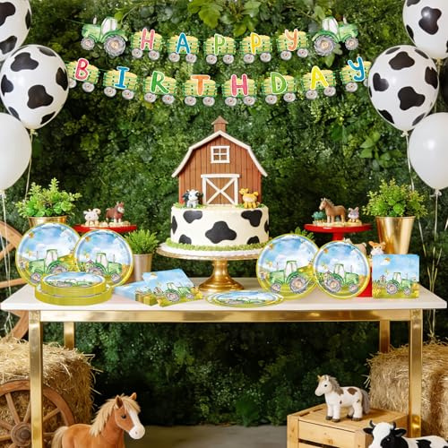 Tractor Birthday Party Decorations Banner Digger Theme Paper Plates