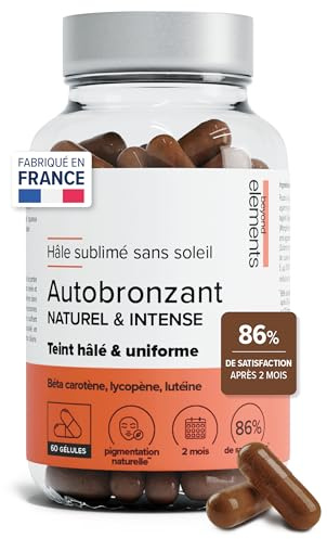 Autobronzant Naturel & Intense - Pigments Naturels - 86% de Satisfaction | Pigments Naturels - Teint hâlé & Lumineux Sans UV - 60 Gélules Vegan - Fabriqué en France - Beyond Elements