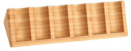 YIXANNX 6 Slots Bamboo Essential Oil Holder Beautifully Crafted Essential Oil Display Stand Compact And Durable Nail Polish Lipstick Organizer Tabletop Desktop