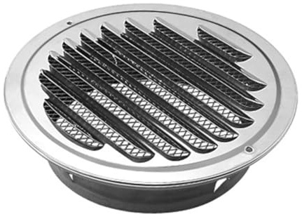 SEWOART Rejilla de Ventilación Redonda de Acero Inoxidable 120 Mm para Exterior, Cubierta Protectora Anti Lluvia para Campana Extractora y Aire Acondicionado, Ventilación de Pared y Techo