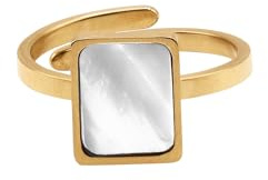 Heideman Ring Lenya Damen offen verstellbar Edelstahl mit Perlmutt | Verstellbarer Ring, schöne Geschenkidee für Partnerin oder beste Freundin, hautfreundlich, nickelfrei, alltagstauglich