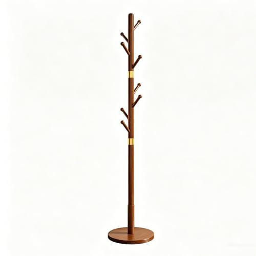 Bananaww Attaccapanni da Terra in Legno, Design Albero Appendi Abiti Ingresso Casa, Appendiabiti 8 Ganci Metallici per Ingresso Camera Letto Ufficio, Cappelli Borse